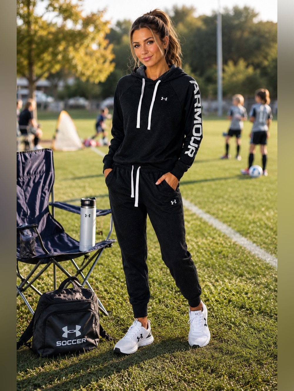Under Armour Black Speckle Pullover Hoodie & Joggers Set